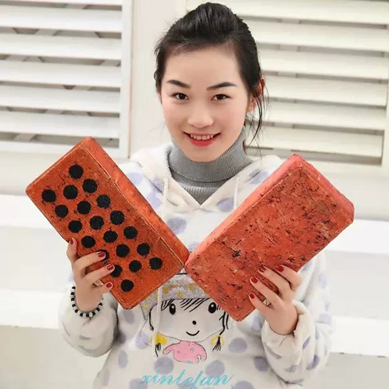Hot Touching plush simulation tiles office nap pillow spoof props creative novelty funny vent hollow red brick antistress toys 2