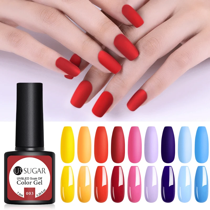 

UR SUGAR Matte UV Gel Nail Polish 7.5ml Autumn Nail Color Matte Top Coat Base Coat Soak Off Nail Art Gel Varnish Lacquer Manicur