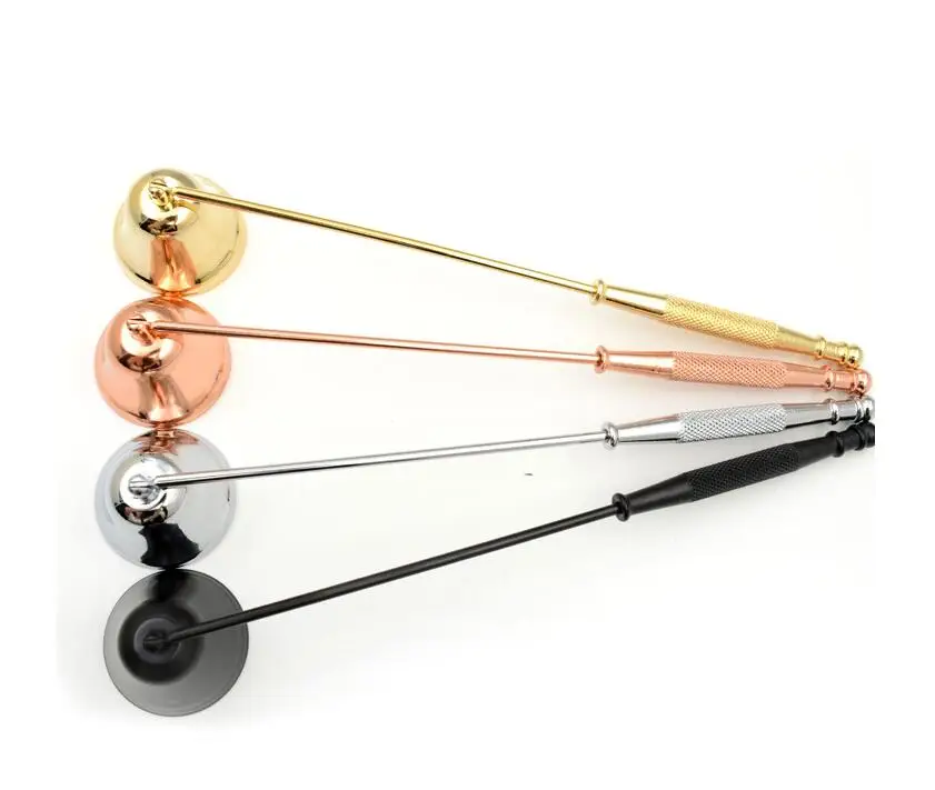 

200PCS Candle Snuffer Stainless Steel Smokeless Candles Wick Bell snuffer Put Off flame Tool Cutter Black Gold Rose Decoration