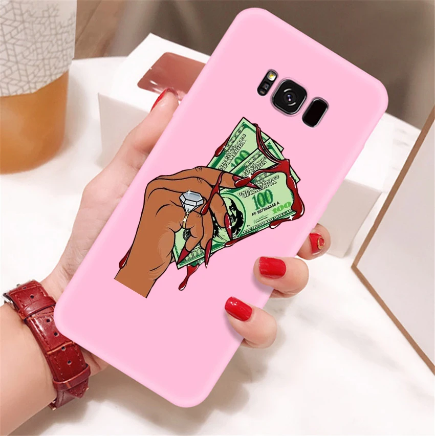 MAKE MONEY Not Friends Kash черная голова девушка конфеты розовый силиконовый чехол для телефона samsung s8 s8plus s9 s9plus s10 s10e note9 note10