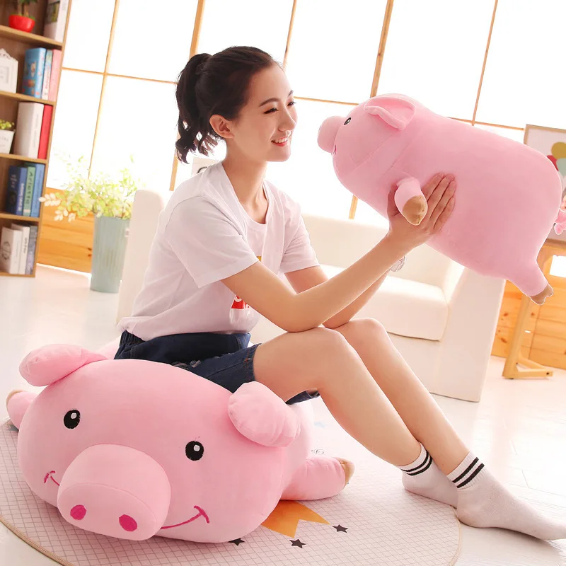 

New Style down Cotton Lying Pig Doll Plush Toys Cute Small Pink Pig Pillow Birthday Gift