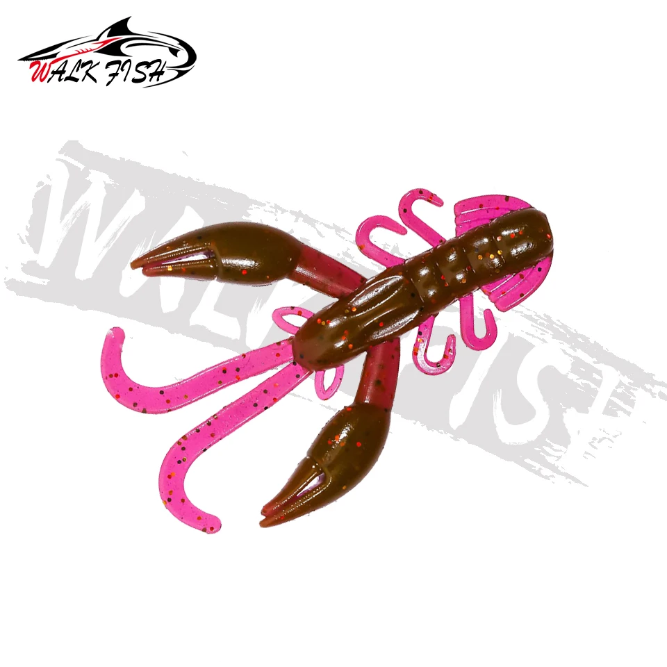 WALK FISH 10PCS Crawfish Jigs Soft Fishing Lures 5.1cm 2.1g Fishy Smell  Worm Silicone Artificial Bait Bass Pike Swimbait Wobbler - AliExpress