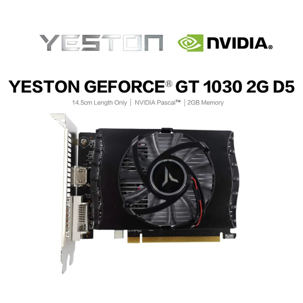 Yeston GeForce GT 1030 GPU 2 ГБ GDDR5 64 бит игровой настольный компьютер ПК видеокарты Поддержка