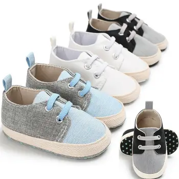 

2019 New Baby Infant Kids Girl boys Soft Sole Crib Toddler Newborn Shoes Canvas comfortable Anti-slip Crib Shoes 0-12Months