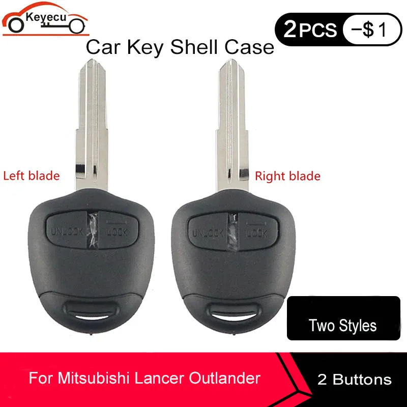 KEYECU 2 кнопки дистанционного ключа автомобиля оболочки Fob чехол для Mitsubishi Lancer Grandis