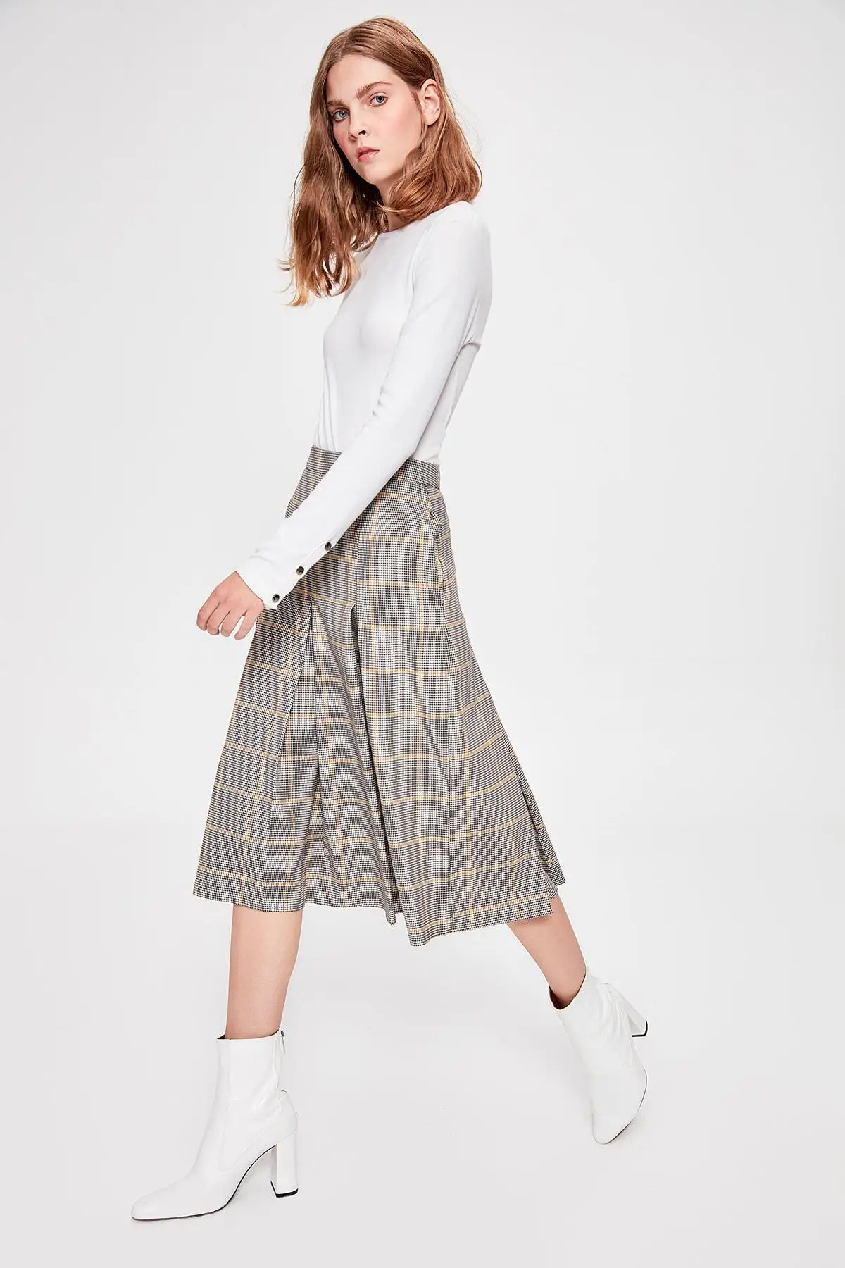 

Trendyol Multicolour Crow's feet Pattern Skirt TWOAW20ET0349