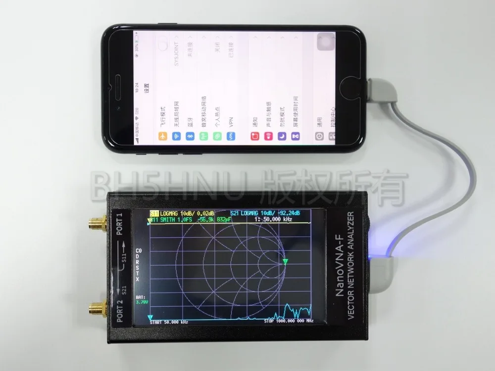 Модернизированный NanoVNA-f 4,3 дюймовый ips TFT lcd HF VHF UV векторный сетевой анализатор 50 k-1 GHz встроенный аккумулятор 5000mA mater чехол