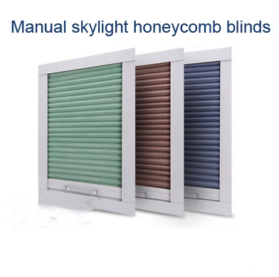 

Free shipping skylight honeycomb shades using handle for skylight window blinds