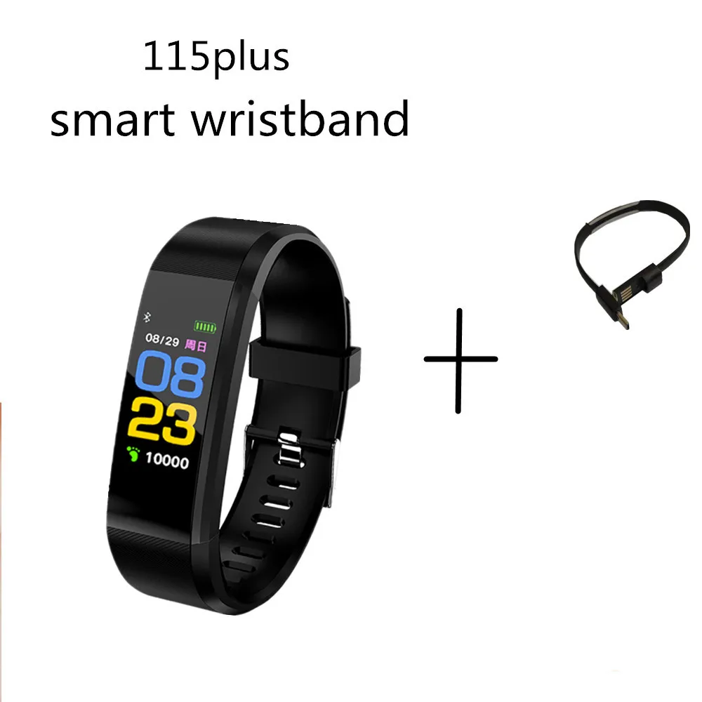 115plusonegifts Смарт-часы с Bluetooth, мужской браслет, измеритель пульса, кровяного давления, фитнес-трекер для Ios, Android, для xiaomi redmi iphone - Цвет: 115plusonegifts