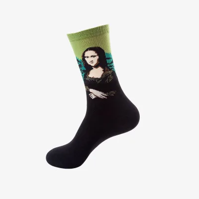 005 1 пара, качественные носки унисекс, 10 цветов, полосатые клетчатые алмазные носки с вишней для мужчин и женщин, чёсаный хлопок, Calcetines Largos Hombre - Цвет: 005