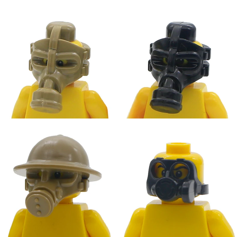 WW2 солдатские маски кубики MOC строительные блоки противогаз военные аксессуары