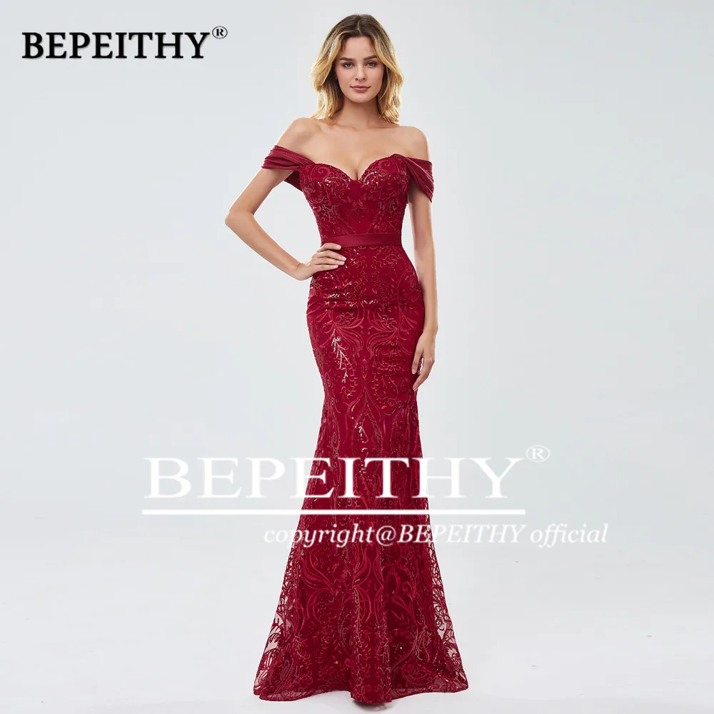 BEPEITHY Новое поступление красные длинные платья для выпускного вечера с русалочкой Vestidos de gala кружевные вечерние платья больших размеров