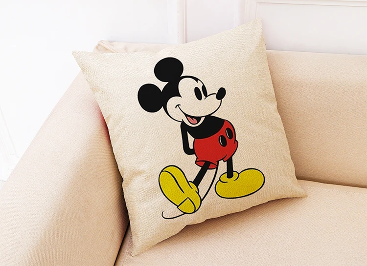 Disney с мультипликационным принтом «Микки» держит подушку Сан-уточка узор Подушка Чехол подушки Чехол льняная Подушка Чехол из полиэстера и хлопка