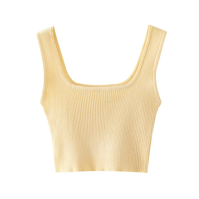 yellow color crop top