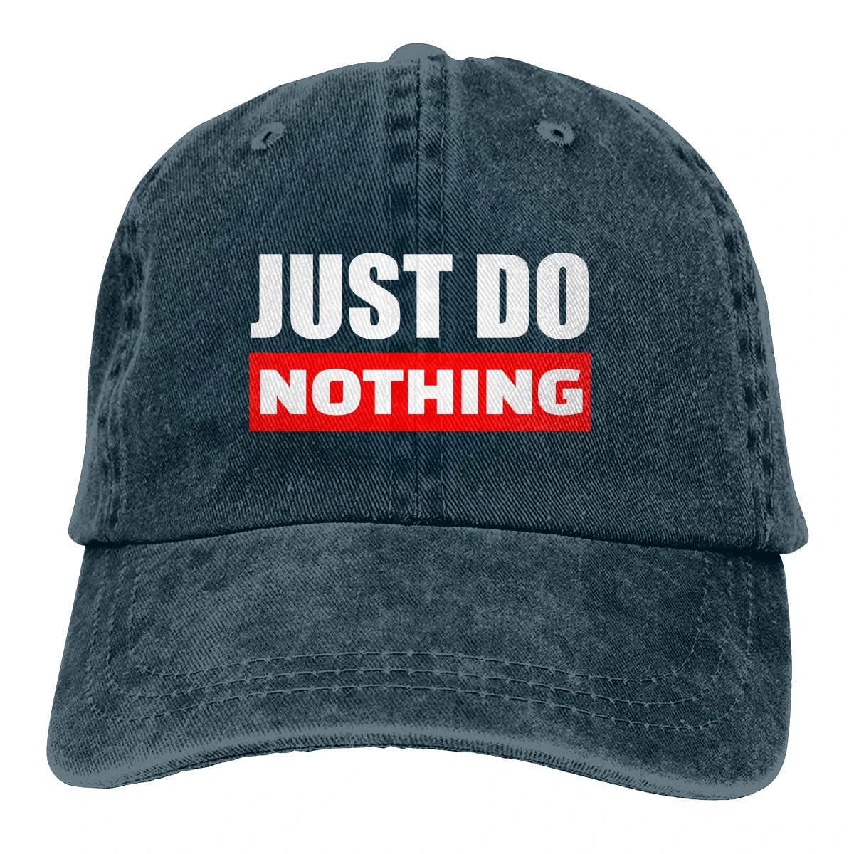 Just Do Nothing Casquette черные унисекс Мужские Женские джинсовые бейсболка с ремешком кепки регулируемые Гольф папа шляпа