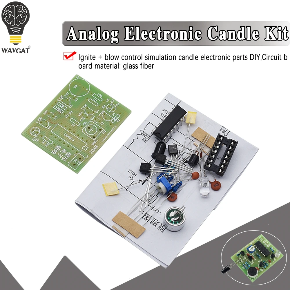 DIY Kit Module Analog Electronic Candle Lights + Blowing Control Simulation Candle Suite Trousse Timer Componentes Eletronico afbeelding