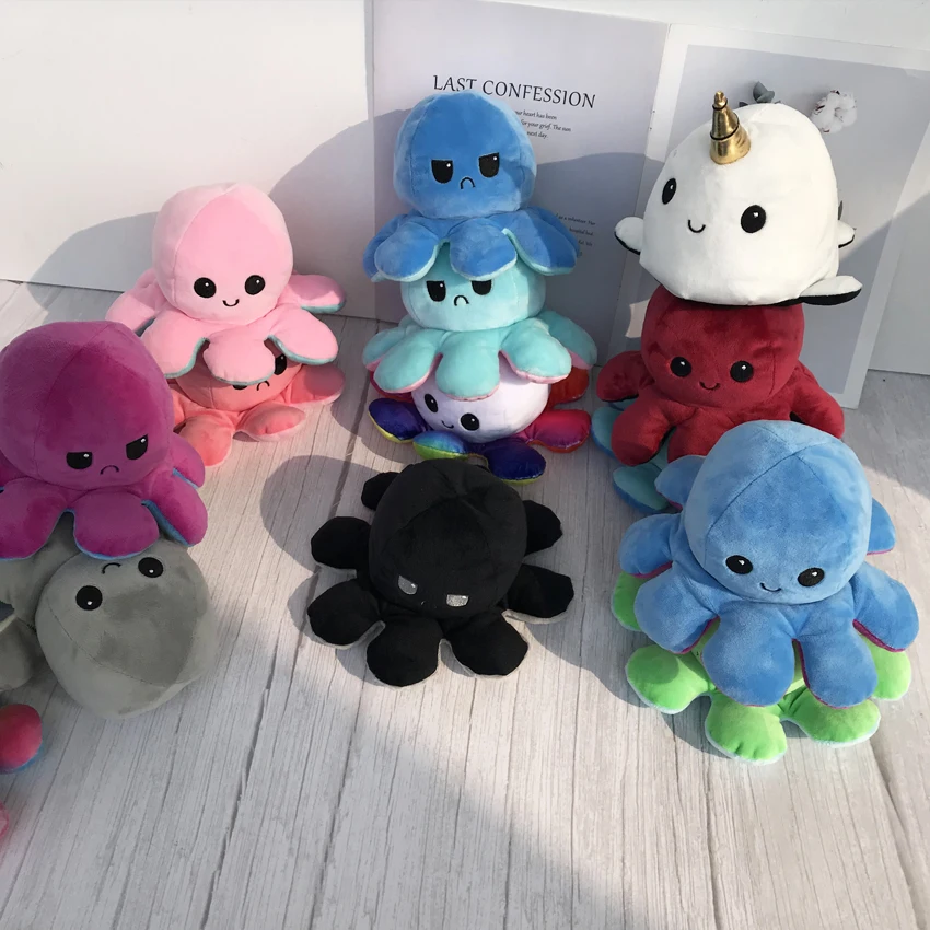 

Soft Reversible Flip pulpos Plush Stuffed Toy Animal Home Accessories Octopu Animal Doll Children Gifts Baby Companion Plush Toy