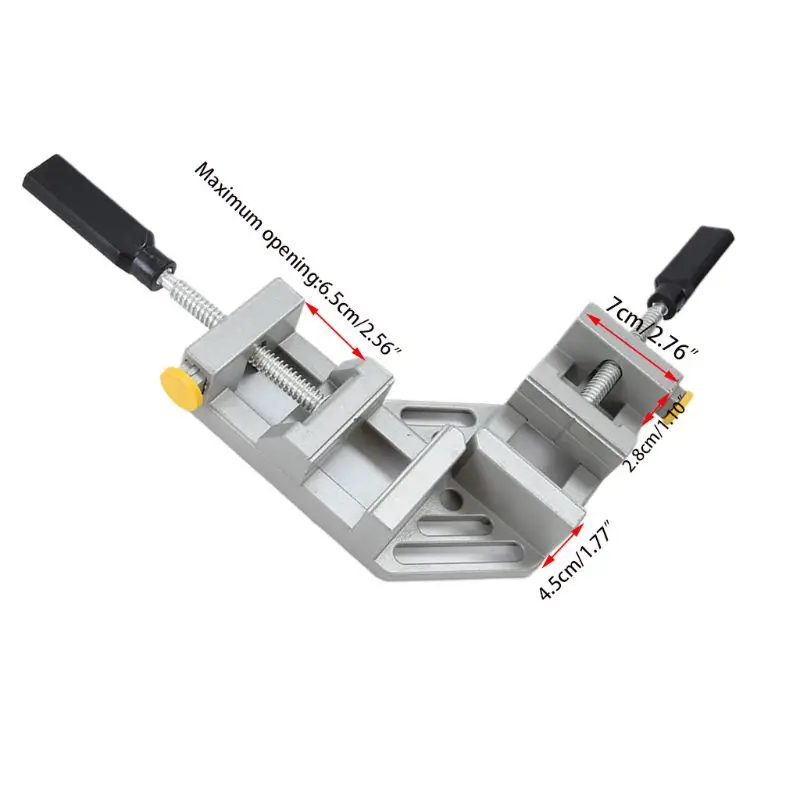

90 Degree Corner Clamp Right Angle Clamp Aluminum Alloy Made Adjustable Swing Jaw Corner Clamp Woodworking Vice Wood Metal Weldi