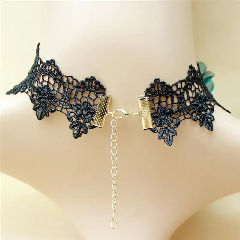 Модные Collares сексуальные Чокеры в готическом стиле черное кружевное ожерелье, колье винтажное женское колье стимпанк ювелирные изделия для Хэллоуина