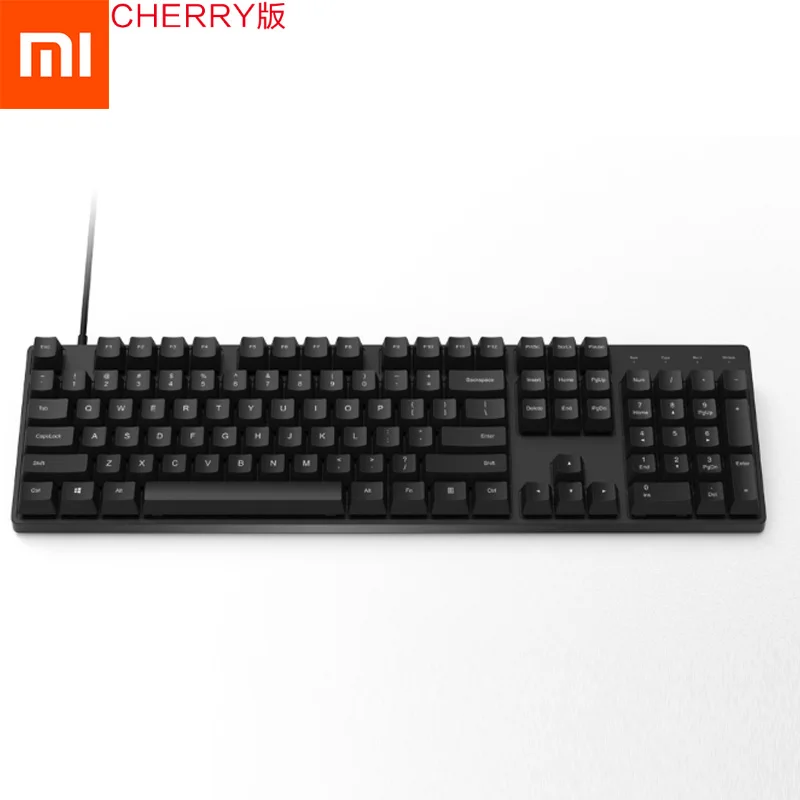 Механическая игровая клавиатура Xiaomi Mijia клавишные колпачки из ПБТ с вишневой Красной осью 104 клавиш для домашнего офиса игр HZJP01YM - Цвет: Black
