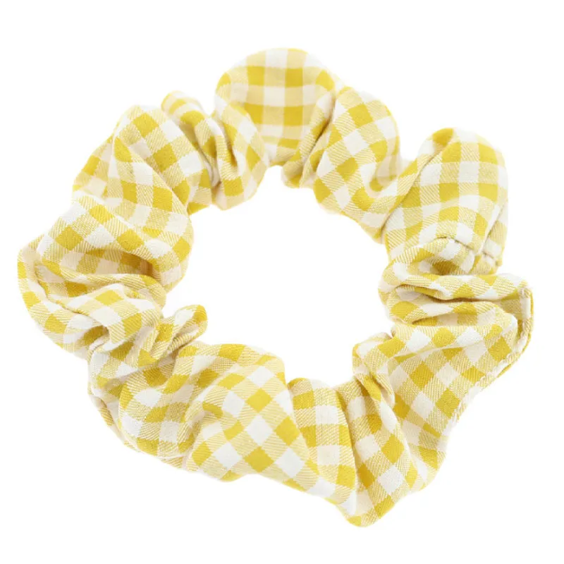 Refreshing Plaid Scrunchies - Check Design Elastic Hair Bands & Accessories