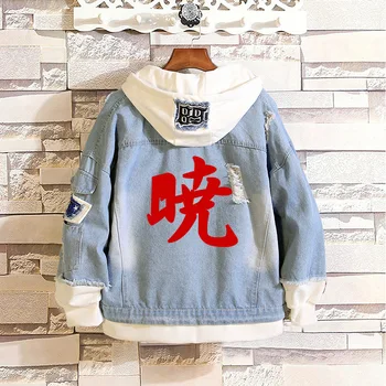 

anime NARUTO Hokage Sweatshirts Hoodies costumes Akatsuki denim jacket Cosplay Men women Jackets cartoon casual Jean jacket