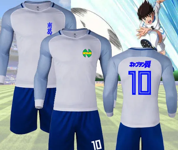

Captain Tsubasa Misaki Taro No.10 Tsubasa Ozora Cosplay Printed Cloting Sets Long Sleeve Soccer Jersey & Shorts
