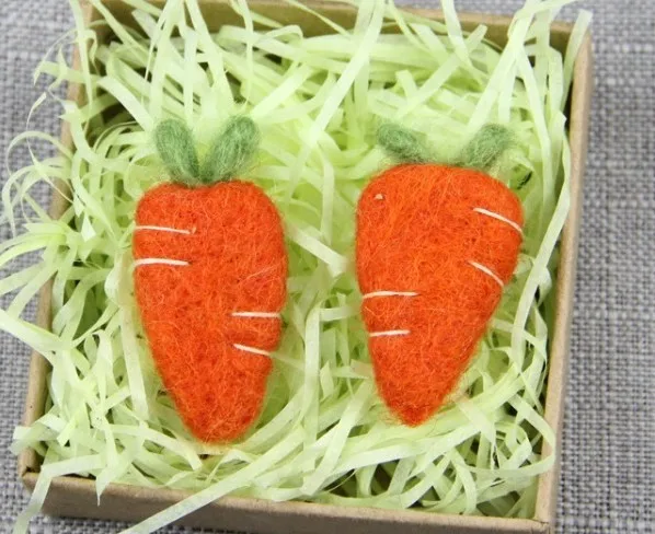 2pc Carrot Wool Felt Cute Wool Felts For Girls Headband Jewelry Accessory Home Party Decor Crafts DIY Keychain Handmade Supplies