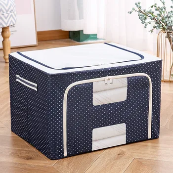 

Foldable Clothes Storage Box Oxford Cloth Clothing Box Fabric Storage Box Folding Basket Bag Wardrobe Storage Box Household