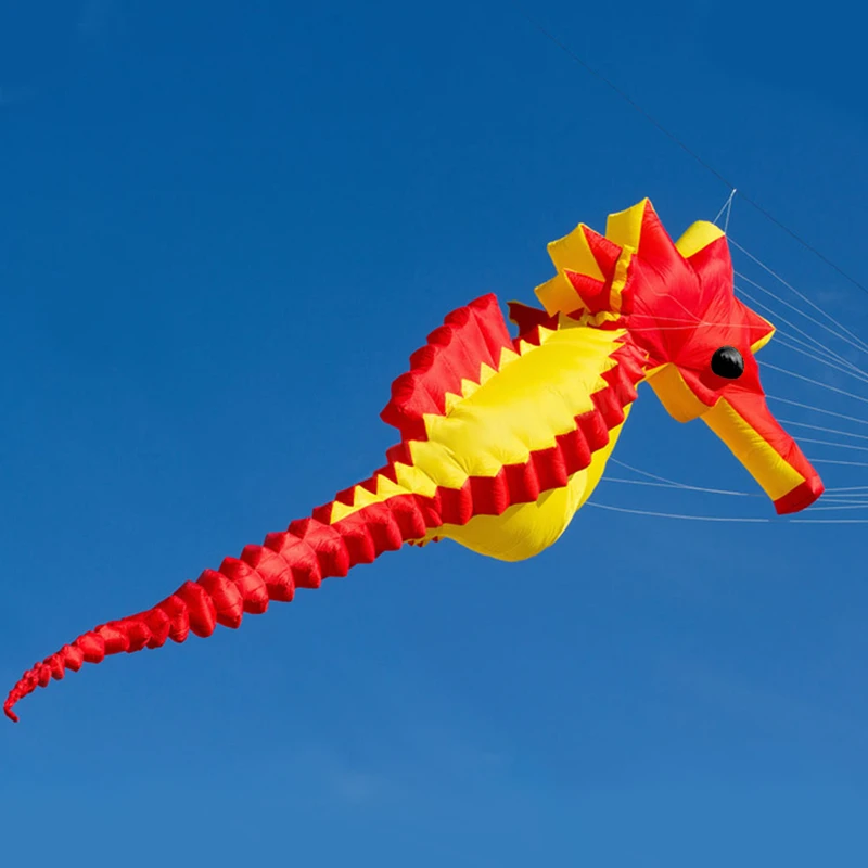 free shipping giant kites seahorse kite pendant soft kites for adult wheel outdoor play flying beach kite umbrella volantines