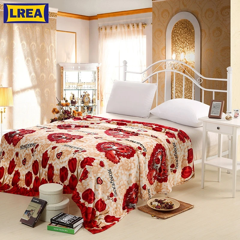 

LREA Home The tulip flower Warm soft плед Blanket used Travel For Sleeping Cover Bedding Sofa Office or Car throw
