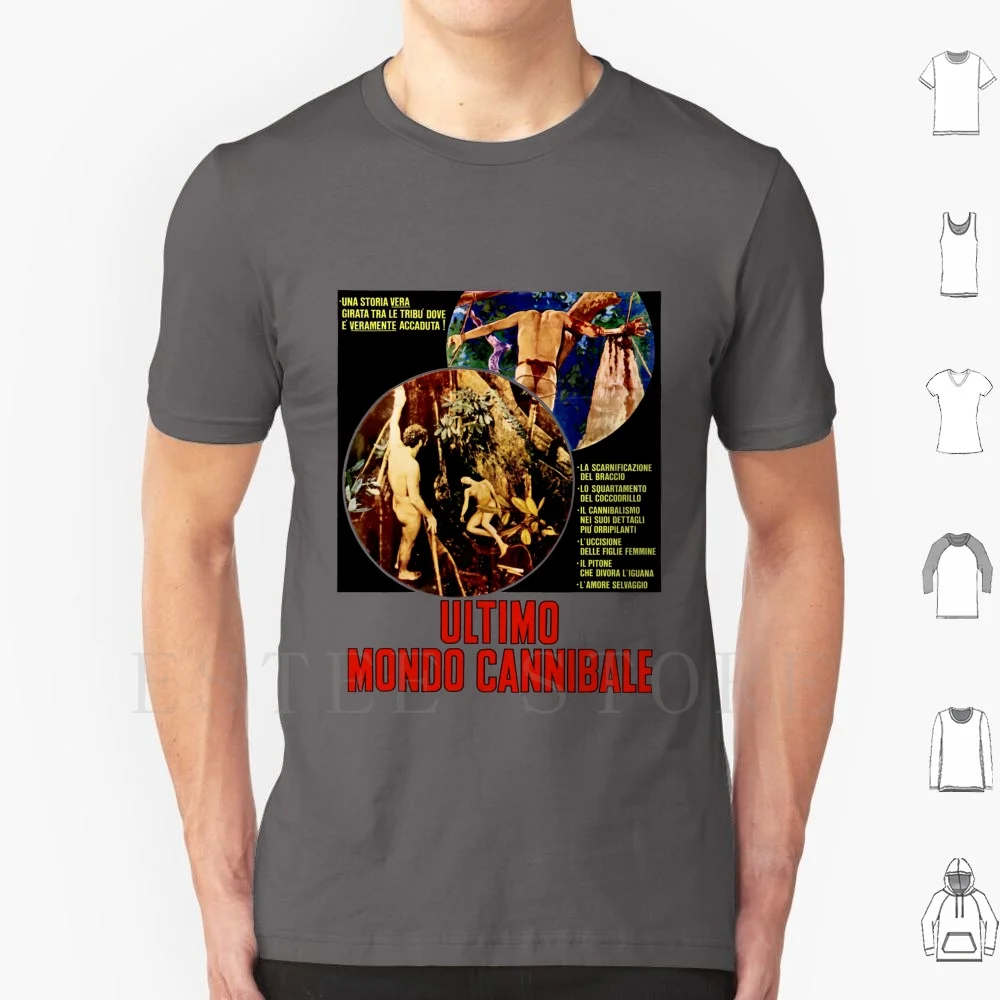 Ultimo Mondo Mondo Cannibale ( 1977 ) Ruggero Deodato T Shirt Stampa Cotone Ulimo Mondo Cannibale Verde Inferno Ruggero Deodato