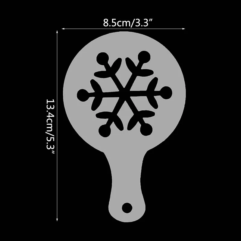 8pcs/set PET Christmas Coffee Spray Stencils Cupcake Cappuccino Milk Printing Mold DIY Art Template Barista Tools Party Supplies images - 6