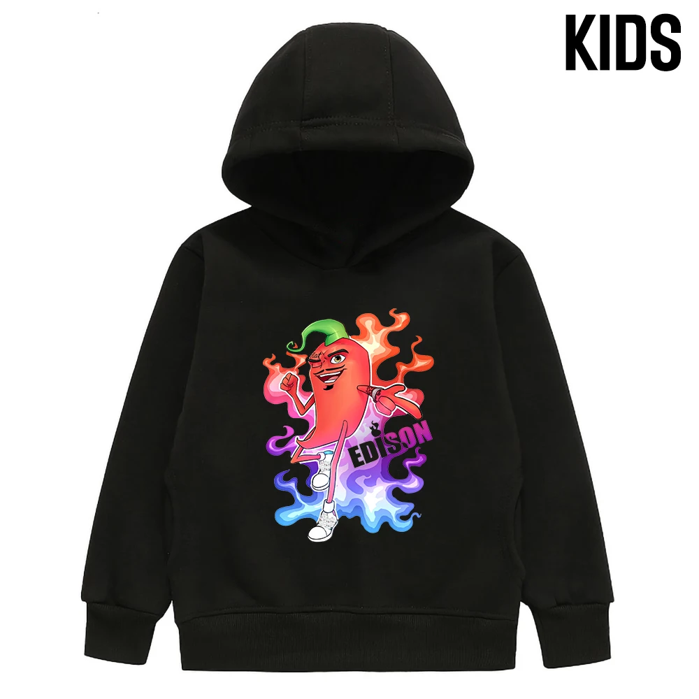 Los niños Sudadera con capucha Merch Edison Perec de chile caliente primavera y otoño chico es Thicked sudaderas con capucha Edison Pts ropa familiar Casual