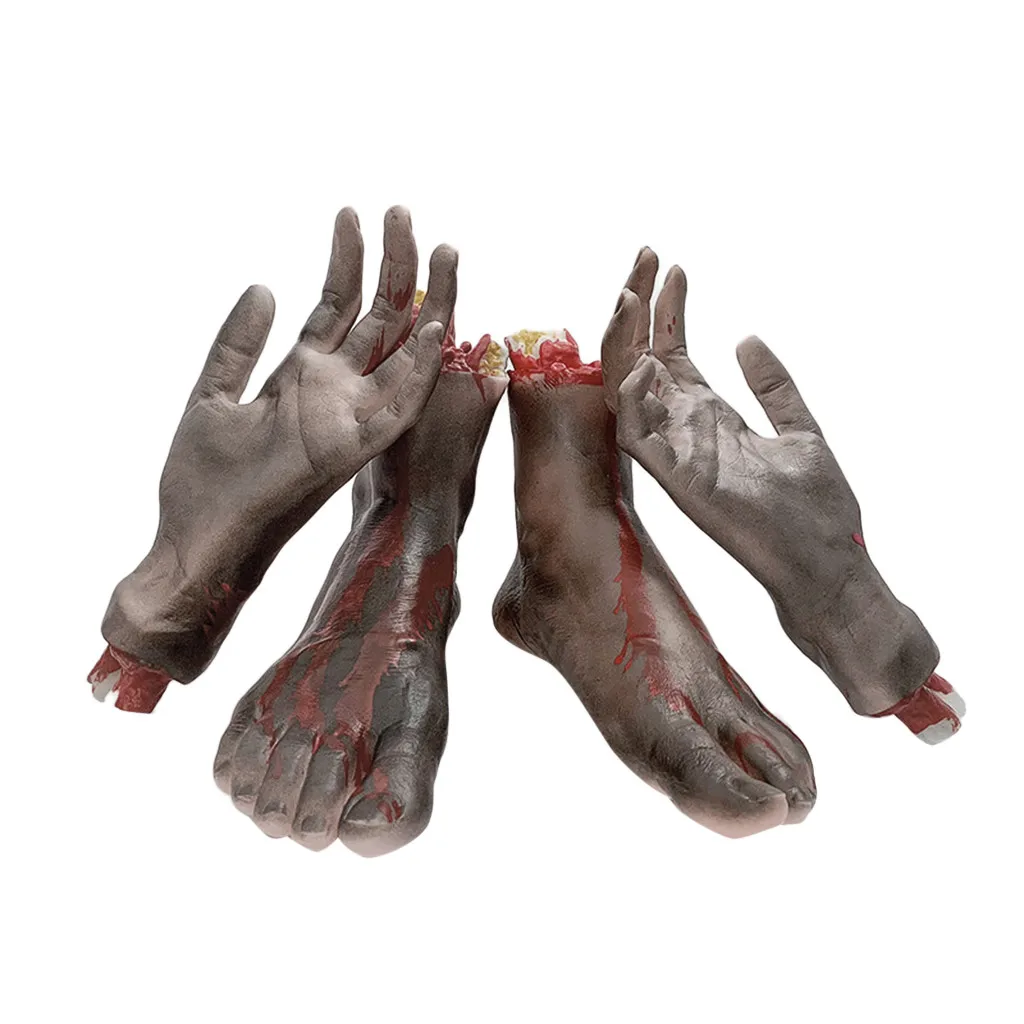 Horror Trick Toy Scary Prop Halloween Props Severed Hand Feet Broken Latex Stump Bloody Limbs And Hands 2020 | Дом и сад