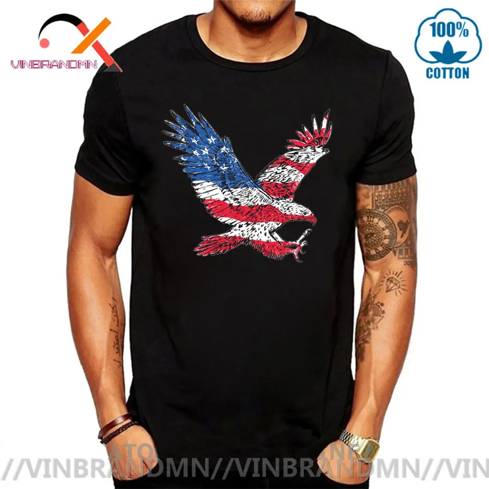 Новая футболка с флагом США Hombre Eagle 3D Футболка принтом в полоску американским