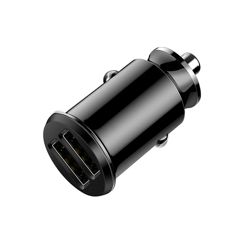 Black Мини USB Автомобильное зарядное устройство 3.1A Быстрая зарядка двойной USB Автомобильное зарядное устройство адаптер для iPhone 11 samsung Xiaomi Мобильный телефон планшет gps в автомобиле - Тип штекера: Black