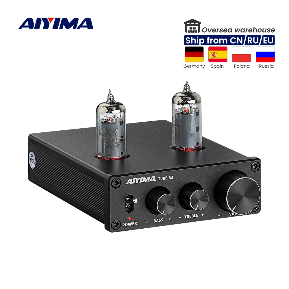 AIYIMA Tube Preamplifier Bile Pre Amplifier HIFI Preamp Treble Bass Adjustment Audio Sound Preamplifier For Amplifier Speaker valve amplifier