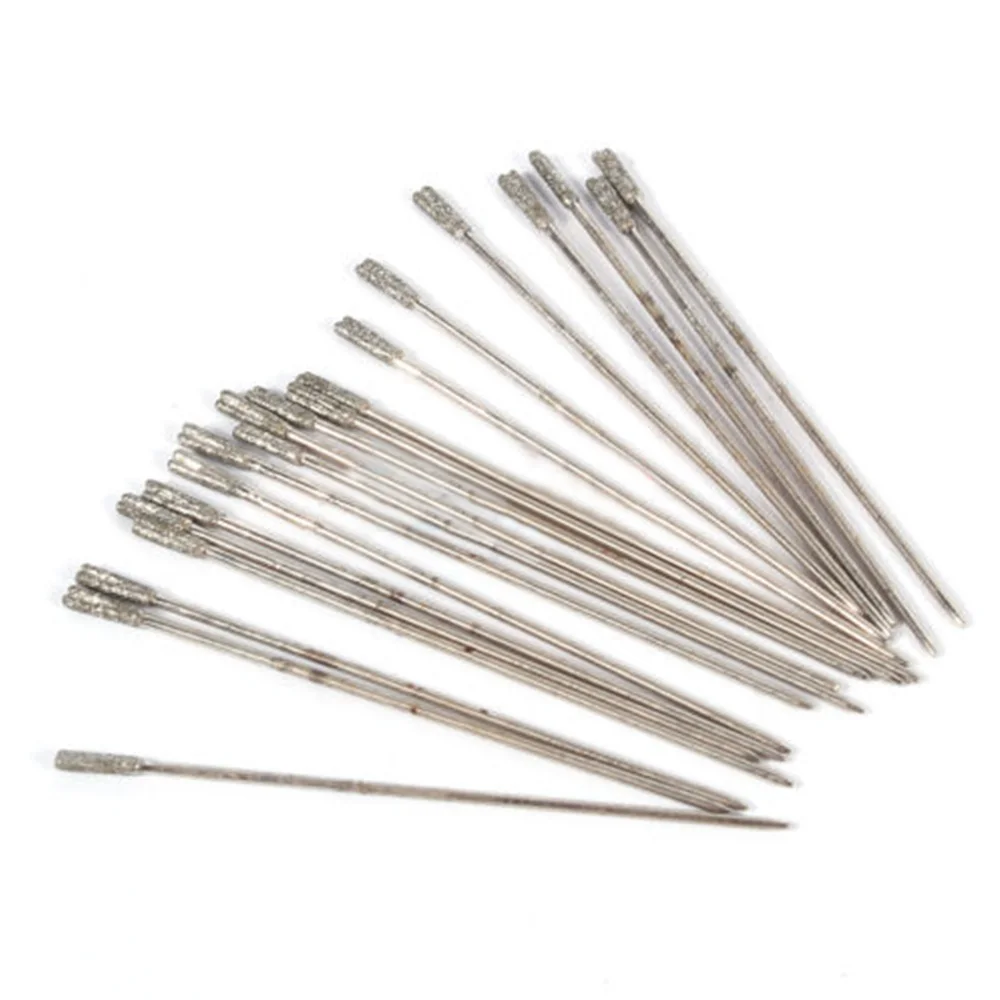 20PCS 1mm Diamond Drill Bit For Glass Tile Ceramic Jewelry Agate Hole Drill Tool Diamond Nail Drill Bit Rotery Electric Milling