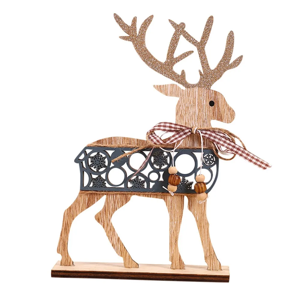 Christmas decoration for home wooden ornament elk gift window table simple decoration new year decor adornos navide os 30S11 (6)