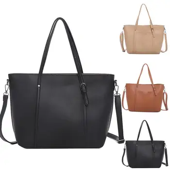 

2020 Hot Women Large Capacity Faux Leather Solid Color Tote Shoulder Crossbody Bag Pouch Christmas gift папка для документов