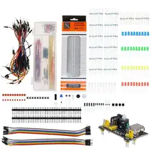 Электронный компонент, базовые стартовые комплекты с 830 соединительными точками, макетная плата, кабель, резистор, конденсатор, светодиодный потенциометр, аксессуар