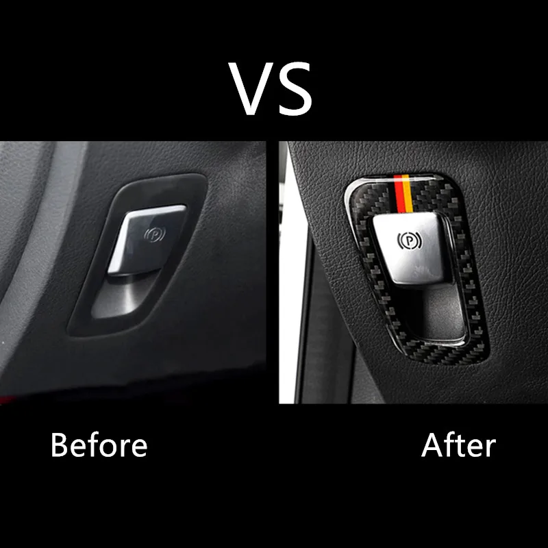 Carbon Fiber P Electronic Brake Switch Button Trim For Mercedes C Class W205 GLC