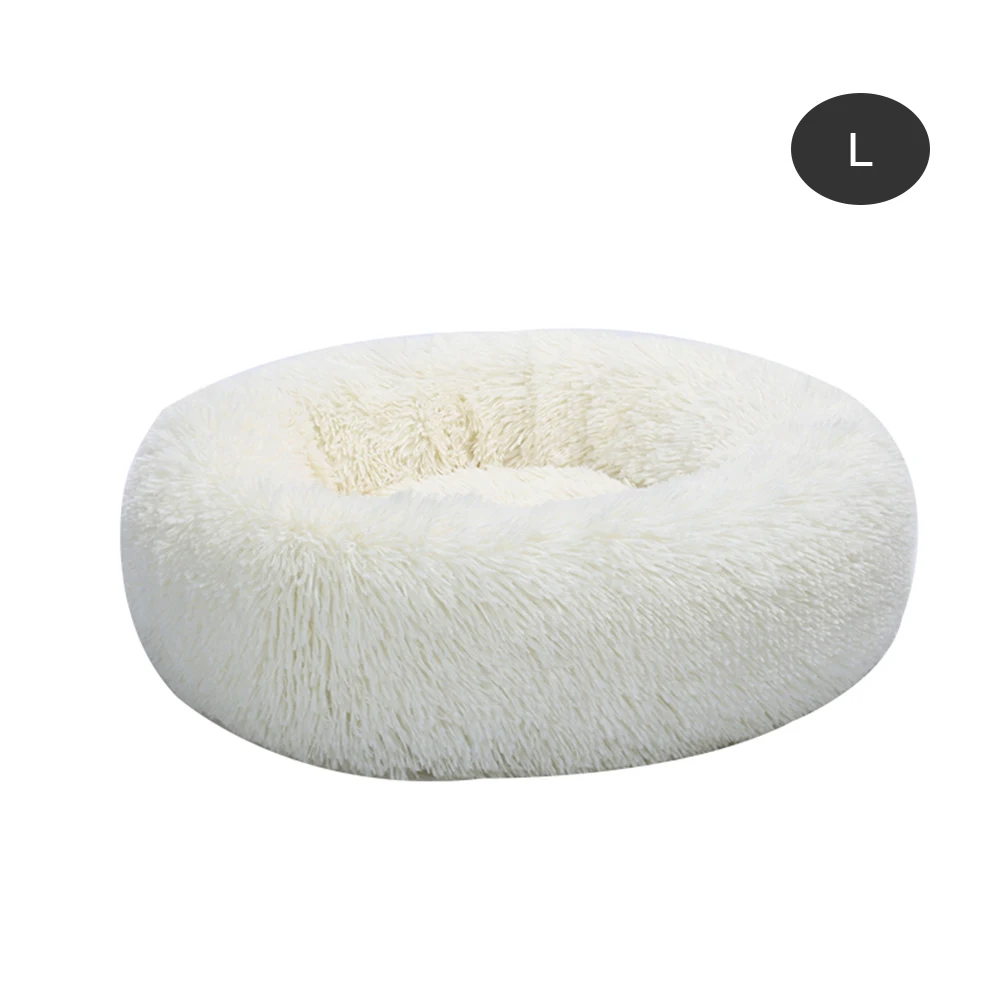 Мягкая длинная плюшевая моющаяся круглая форма кошка/спальное место для Собаки домашнее животное теплая спальная Подушка будка для питомца коврик - Цвет: C3