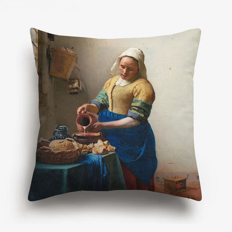 Всемирно известная картина маслом Johannes Vermeer девушка с жемчужной серьгой доярка картина маслом да Винчи Подушка с Пикассо чехлы