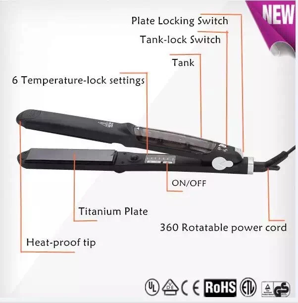 

Ceramic Steam Hair Straightener Curler Vapor Seam Straightening Iron Hair Iron Steamer Styling Tool Professional Flat Iron