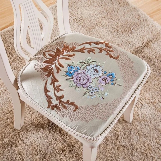 Европейский Стильный обеденный стул Подушка Decoractive Coussin коврик кухонный офисный диван покрывало на кресло Сидящая Подушка цветочный узор сиденье коврик - Цвет: Versailles white