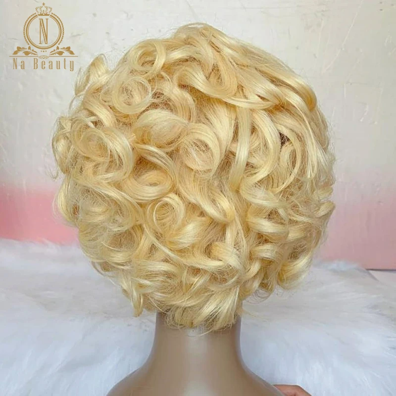 613 blonde short curly wig for black women 6(1)