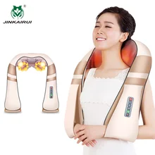 Jinkairui массажер для шеи в спине Электрический массажер для снятия боли с тепловым вибратором лучший подарок для мужчин и женщин для папы и мамы подарок на Рождество и День святого Валентина