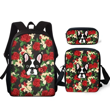 

Cute Pug Dog Printed Toddler Backpack Kids School Bags For Girls Boys 3pcs Schoolbags Sets Chidlren Messenger Sac A Dos Enfant